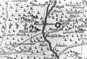 Spreetal-Burghammer. Oberlausitzkarte, Schenk, 1759