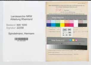 Entnazifizierung Hermann Spindelmann, geb. 31.08.1912 (Gerichtsassessor)
