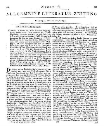 Büsching, A. F.: Erdbeschreibung. 7. Aufl. T. 5-11. Hamburg: Bohn 1789-92