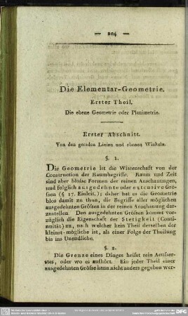 Die Elementar - Geometrie
