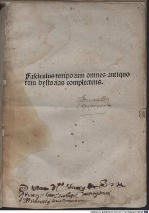 Fasciculus temporum : [mit Fortsetzung bis 1495]