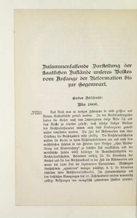 Erster Abschnitt. Bis 1806