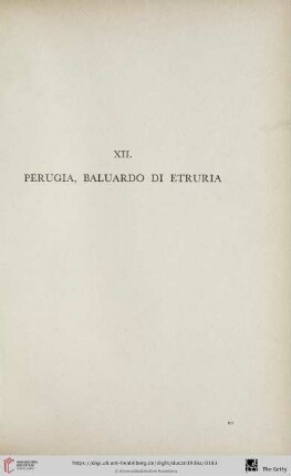 XII. Perugia, baluardo di Etruria