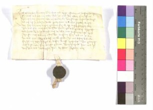 Reinhard von Hartheim gegen Ulrich von Hohenlohe: Dienstgeld; angehängtes Siegel.
