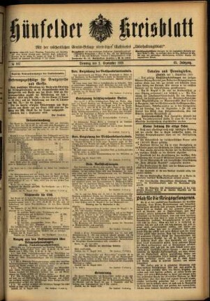 Ausgabe vom Dienstag, den 02. September 1919.