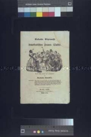 Satirische Flugschrift: Entdeckte Geheimnisse des demokratischen Frauenklubs (Anastasius Schnüffler); Berlin 1848