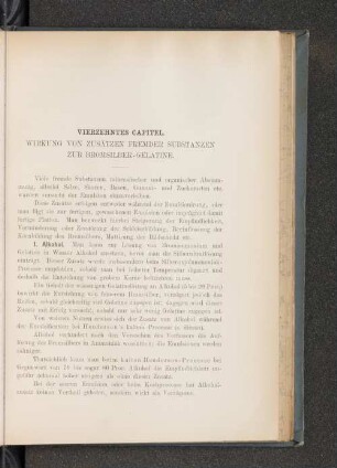Vierzehntes Capitel. Wirkung vin Zusätzen fremder Substanzen zur Bromsilber-Gelatine.