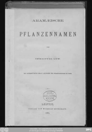 Aramæische Pflanzennamen