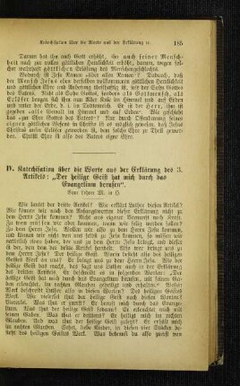 Katechisation über die Worte aus der Erklärung des 3. Artikels: "Der heilige Geist hat mich durch das Evangelium berufen"