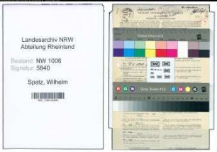 Entnazifizierung Wilhelm Spatz , geb. 23.12.1908 (Postschaffner)