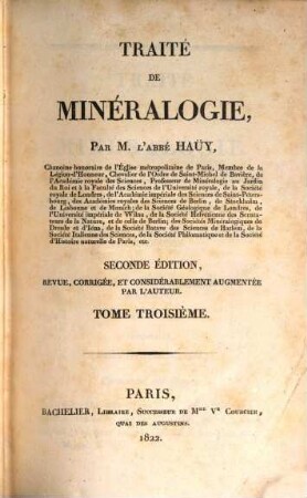 Traité de minéralogie, 3