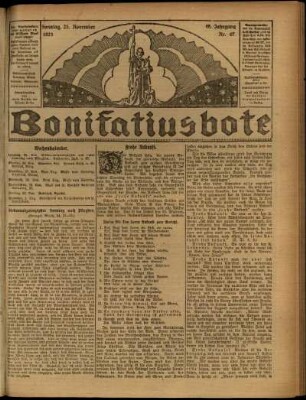 Ausgabe vom Sonntag, den 25. November 1923.
