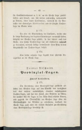 Dritter Abschnitt. Provinzial-Logen.