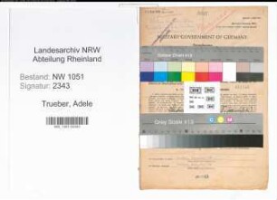 Entnazifizierung Adele Trueber , geb. 12.10.1914 ()