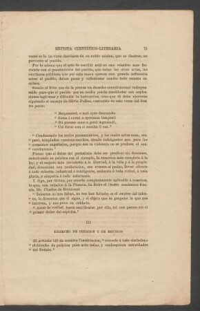 III - Derecho de petición y de reunión