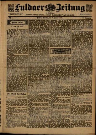 Erste Ausgabe vom Samstag, den 03. Januar 1903.