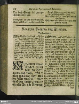 Am achten Sonntage nach Trinitatis