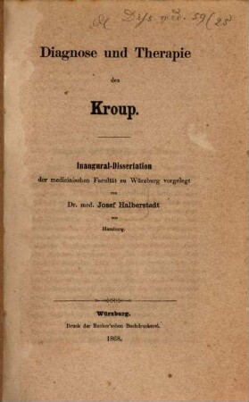 Diagnose und Therapie des Kroup