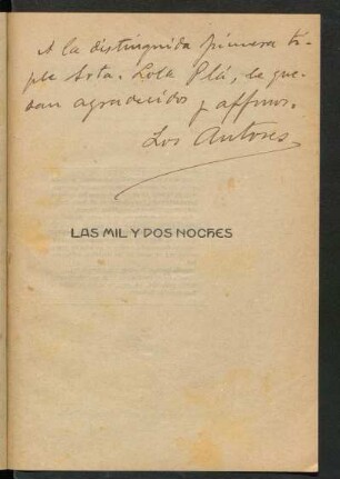 [Dedicatoria de los autores a Lola Plá escrita a mano]