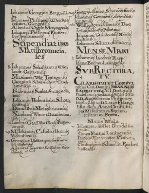 Sommerhalbjahr 1606. Rektorat Johann(es) Halbritter