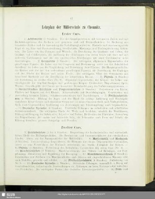 Lehrplan der Müllerschule zu Chemnitz