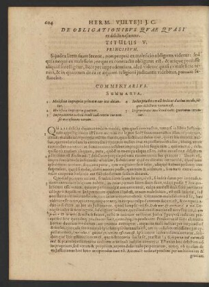 De Obligationibus Quae Quasi ex delicto nascuntur. Titulus V.