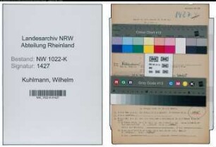 Entnazifizierung Wilhelm Kuhlmann , geb. 25.08.1896 (Justizinspektor)