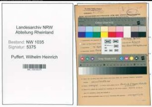 Entnazifizierung Wilhelm Heinrich Puffert , geb. 14.04.1900 (Kaufmaennischer Angestellter)