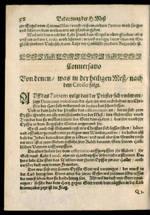 Conversatio Von denen/ was in der heiligen Meß/ nach dem Credo folgt.