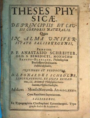 Theses phys. de principiis et causis corporis naturalis