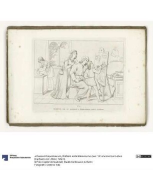 Raffaels erste Malversuche (aus: 12 Umrisse zum Leben Raphaels von Urbino. Tafel II)