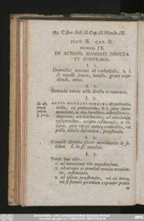 Membr. IX. De Actione Mandati Directa Et Contraria.