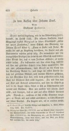412-413 Zu dem Aufsatz über Johann Denk