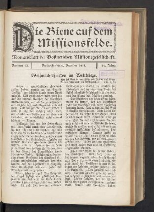 Nummer 12. Dezember 1914