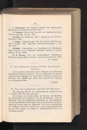 32. Das mineralogische Institut und Museum.