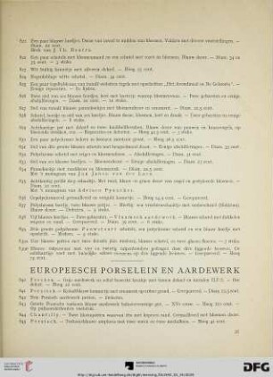 Europeesch porselein en aardewerk (Nr. 840-865)
