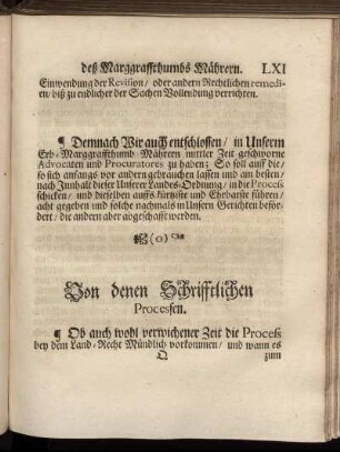 Von denen Schrifftlichen Processen. - Von Aydsleistungen und Juramenten.