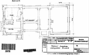 Inzigkofen: Empfangsgebäude Verwaltungsgebäude Grundriß Kellergeschoß