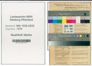 Entnazifizierung Martha Muehlhoff , geb. 27.10.1915 (Kaufmaennische Angestellte)