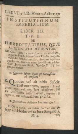 Institutionum Imperialium Liber III.