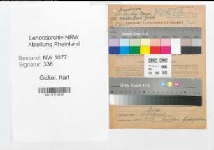 Entnazifizierung Karl Gickel , geb. 18.06.1896 (Polizist)