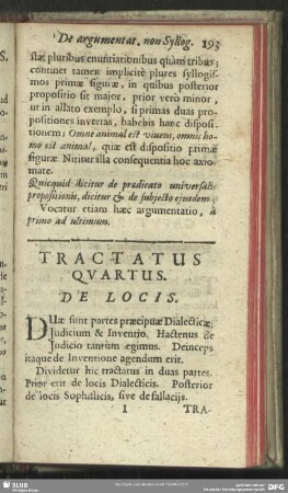 Tractatus Quartus. De Locis