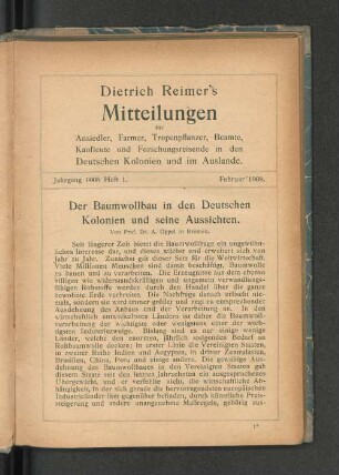 Heft 1., Februar 1908