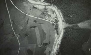 Müglitztal oberhalb Lauenstein: mit Müglitzbrücke und Sägewerk. Luftaufnahme (senkrecht) nach der Unwetterkatastrophe Juli 1927
