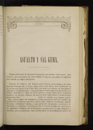 Asfalto y sal Sal Gema.