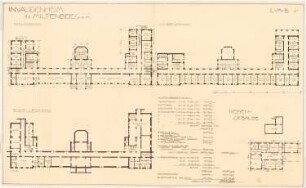Invalidenheim, Miltenberg: Grundrisse EG und Fundamente, Nebengebäude Grundrisse Keller und EG