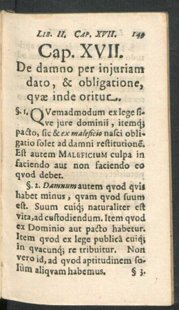 Cap. XVII. De damno per iniuriam dato, & obligatione, quae inde oritur.