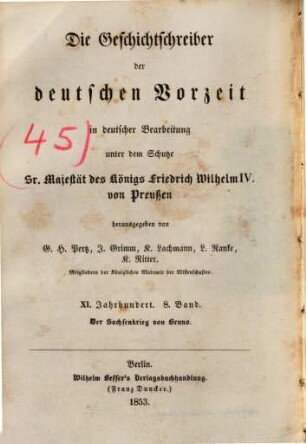 Brunos Buch vom Sächsischen Kriege : nach der Ausgabe der Monumenta Germaniae