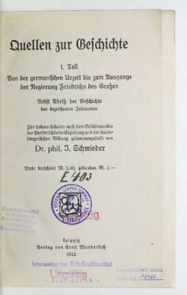 Teil 1: Von der germanischen Urzeit bis zum Ausgange der Regierung Friedrichs des Großen : nebst Abriß der Geschichte des bezeichneten Zeitraumes