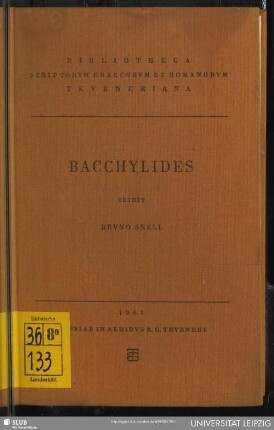 Bacchylidis Carmina cum fragmentis